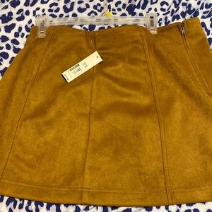 Suede mini skirt
